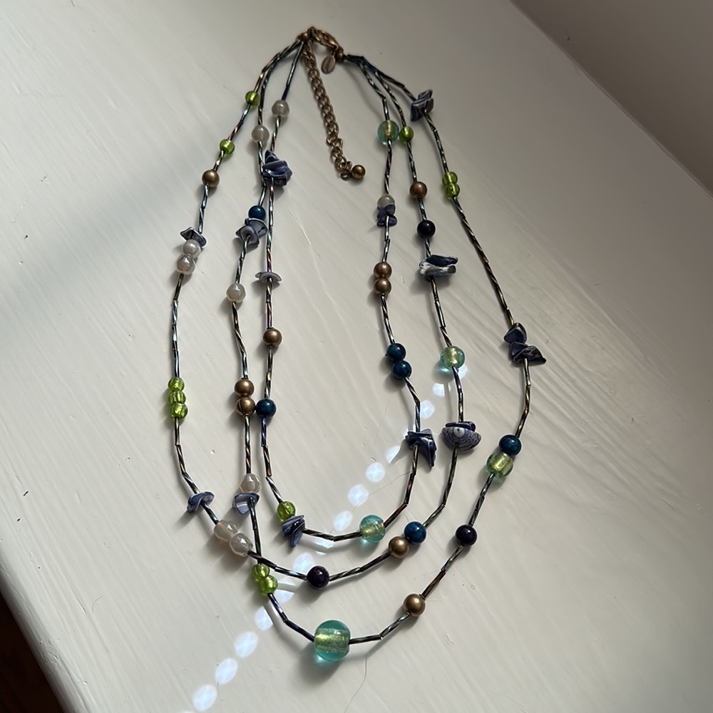 Chico’s Layered Multi-Strand Beaded Necklace